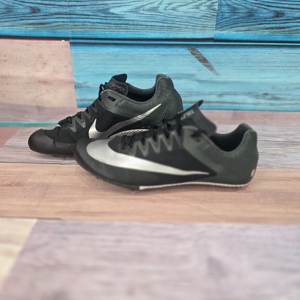 Nike Zoom Rival Sprint Track Spikes Black Silver DC8753-001 Men's Size 9.5